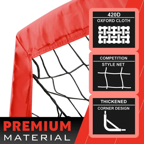 Vista 2 de Portería de fútbol infantil de 9 x 5 pies con bolsa de transporte, red de fútbol plegable portátil para entrenamiento en el patio trasero, uso