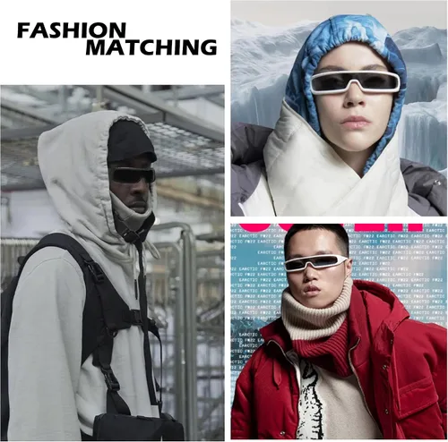 Vista 2 de Y2K Futuristic Wrap Around Sunglasses Women Men Trendy Cyberpunk Visor Sunglasses Monoblock Cyclops