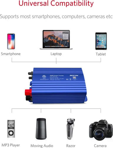 Vista 6 de Inversor de corriente DC 12 V a 110 V AC convertidor (azul)