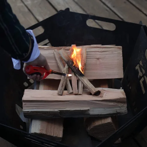 Vista 6 de Juego de caja de regalo de madera de grasa de 10 libras, palos de inicio de fuego en una caja de almacenamiento de la bandera de Estados Unidos