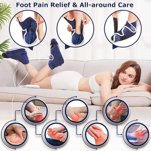 Vista 3 de CAMECO 1 par de almohadillas térmicas de pies para neuropatía de pies, calentadores de pies térmicos para mujeres y hombres, almohadilla de terapia