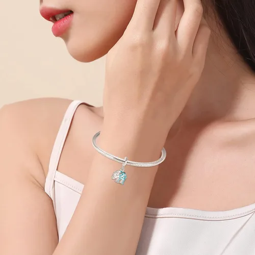Vista 5 de Annmors Joyería de viaje en el mar para mujer, cuentas colgantes de plata de ley 925 con circonita cúbica, cuentas de joyería para niña, regalos