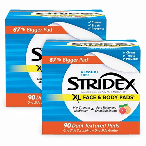 Vista 8 de Stridex Almohadillas faciales XL para el cuerpo, tratamiento exfoliante