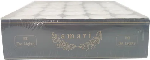 Vista 3 de Amari Velas de té de 0.44 onzas – Paquete de 100 velas sin perfume – Dura de 3 a 5 horas (blanco)