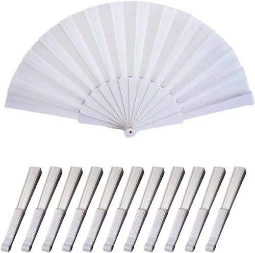 Vista 11 de HUNANBANG 4 abanicos de mano plegables de bambú oriental, solo para adultos, regalo de boda, recuerdos de fiesta, decoración de bricolaje