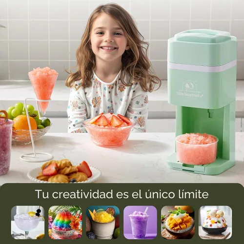 Vista 7 de Elite Gourmet Máquina de hielo y cono de nieve afeitado, ESI2215M, granizados refrescantes, Margaritas, Bebidas Boba, Cono de nieve y soporte