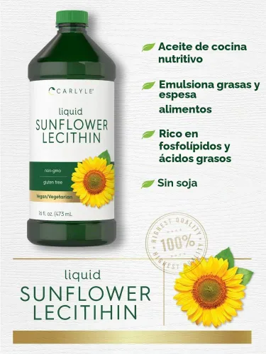Vista 3 de Carlyle Líquido de lecitina de girasol 16 onzas líquidas (paquete de 2)