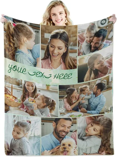 Vista 24 de Mantas personalizadas con fotos, manta personalizada con fotos, manta suave personalizada, regalos para el mejor papá de la historia, abuelo