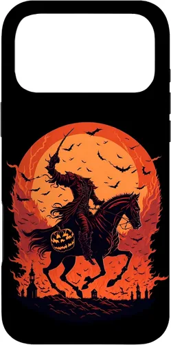 Vista 22 de Halloween Scary Pumpkin Headless Horseman Case for iPhone 17