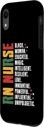 Vista 17 de iPhone 15 RN Enfermera Black History Enfermera Afro African Registered Enfermera Caso