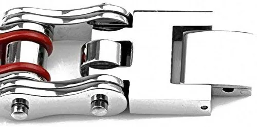 Vista 4 de Brazalete LEADCIN de acero inoxidable para hombre, diseño de cadena de bicicleta