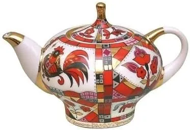 Vista 6 de Lomonosov Imperial - Tetera de porcelana para banquete IRIS, 4 tazas de 29 onzas