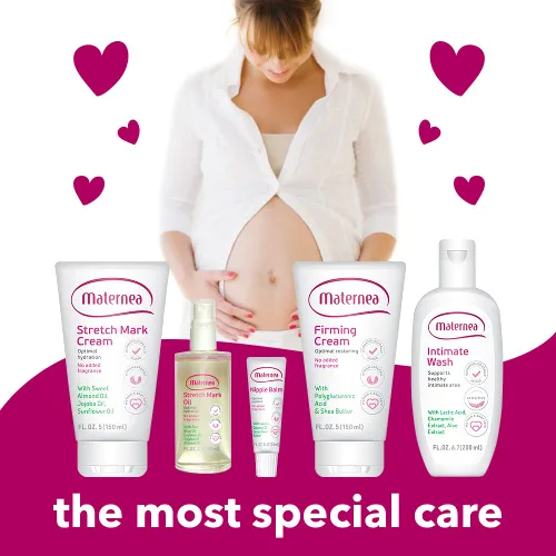 Vista 5 de Crema corporal reafirmante para el cuidado de la piel en el embarazo – Crema tensora de la piel y el abdomen con ácido poliglucorónico, manteca
