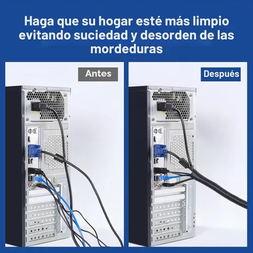 Vista 6 de Cubierta de gestión de cables de 1/2 pulgada 10 pies, telar dividido YCLYC, protectores de cable contra mascotas, tubo protector de cable, conducto