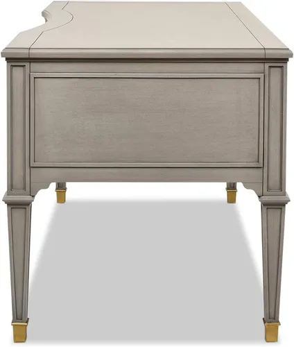 Vista 4 de Jennifer Taylor Home JTH Luxe Dauphin Gold Accent - Escritorio ejecutivo de 5 cajones