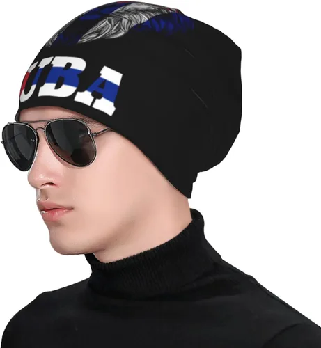 Vista 2 de Gorro de punto casual de moda para hombres y mujeres, unisex, con puños, térmicos, para primavera y otoño