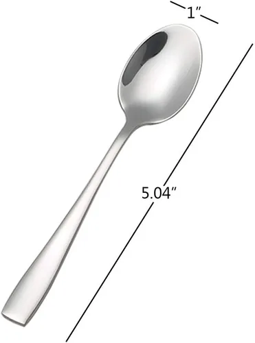 Vista 2 de Asking Cucharas de café Demitasse de 12 piezas, mini cuchara de café, 5.04 pulgadas Cuchara pulida espejo cubiertos, cucharas pequeñas de acero