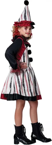 Vista 2 de Disfraz de Halloween para niñas de payaso inteligente Rojo