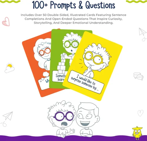 Vista 4 de Let's Talk - Tarjetas de inicio de conversación para niños, más de 100 indicaciones y preguntas para desarrollar inteligencia emocional