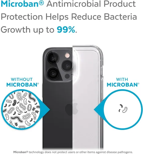 Vista 4 de Speck Funda delgada transparente para iPhone 13 Pro Max, protección contra caídas, compatible con carga inalámbrica, antiamarilleo