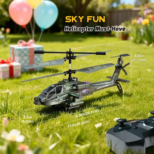 Vista 8 de XIKOTEC Helicóptero RC, Juguete de Helicóptero a Control Remoto para Niños, Principiantes y Adultos con Retención de Altitud, Giroscopio y Luz LED