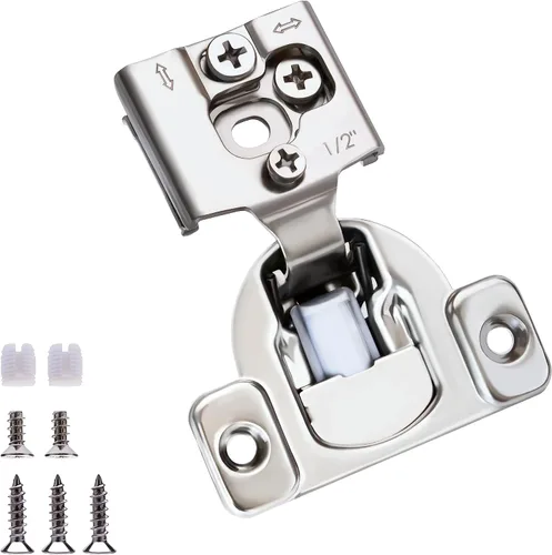 Vista 11 de Bisagras de cierre suave, paquete de 10 5 pares de bisagras superpuestas de 1 pulgada de cierre automático para armarios de cocina, marco frontal