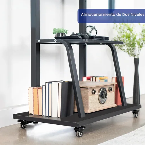 Vista 6 de VIVO Carrito de TV móvil resistente para pantallas de 42 a 100 pulgadas de hasta 330 libras, LCD LED OLED 4K Smart Flat y Paneles curvos, Max