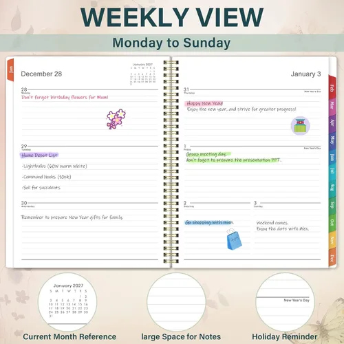 Vista 9 de 2027 Planner - 2027 Weekly and Monthly Planner, Jan 2027 - Dec 2027