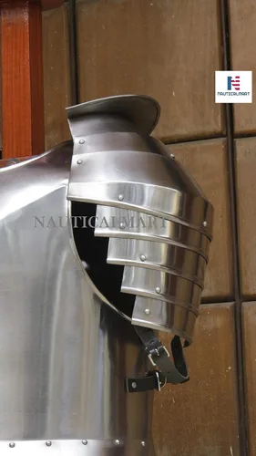 Vista 7 de NauticalMart Medieval Times - Protector de hombro de acero para placa de pecho diseño de guerrero