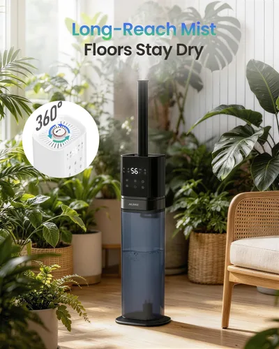 Vista 6 de Humidificador inteligente para habitación grande, humidificadores de 2.1 galón/8 litros para dormitorio con tubo extendido y luz nocturna