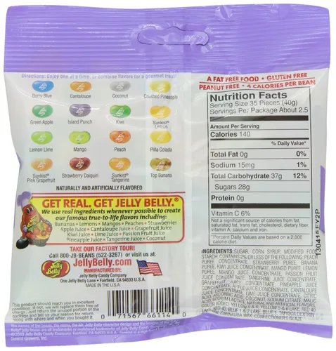 Vista 2 de Jelly Belly Tropical Mix Jelly Beans, 16 sabores, 3.5 onzas, paquete de 12