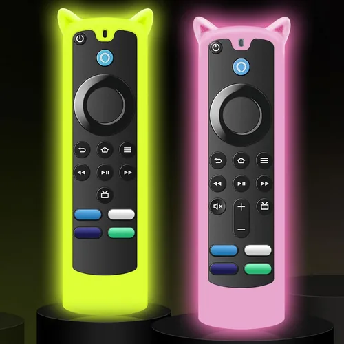 Vista 11 de Paquete de 2 fundas protectoras para control remoto, funda de silicona para control remoto que brilla en la oscuridad con cordón