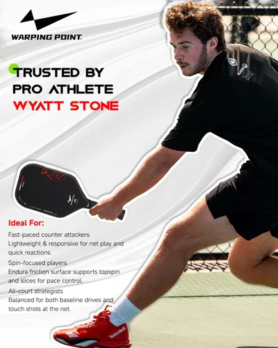 Vista 4 de Nightblade Raw Carbon Fiber Pickleball Paddle, Foam Filled Polymer Honeycomb Core, UPA-A & USAPA Approved, Endura Friction Surface, Long Handle for