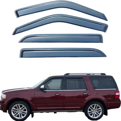 Vista 28 de Viseras adhesivas para ventana, protectores de lluvia compatibles con Toyota Rav4 2006-2012, deflector de ventana de ventilación lateral, protección