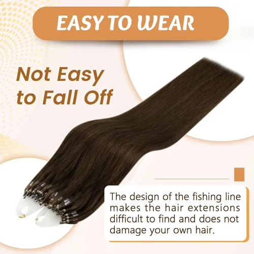 Vista 39 de RUNATURE Extensiones de cabello humano con punta en U, color marrón ceniza a rubio platino