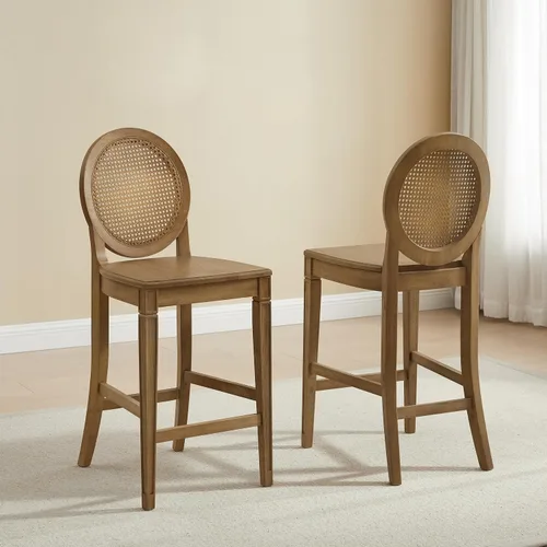 Vista 2 de Crosley Furniture Katia - Taburetes de mostrador con respaldo de bastón