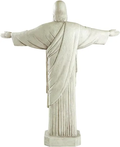 Vista 2 de Avalon Gallery Estatua de jardín para interiores y exteriores, escultura católica de 24.5 pulgadas de alto, piedra de resina Cristo Redentor