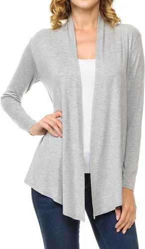 Vista 2 de Cárdigan de punto ligero de manga larga para mujer (S-3XL)