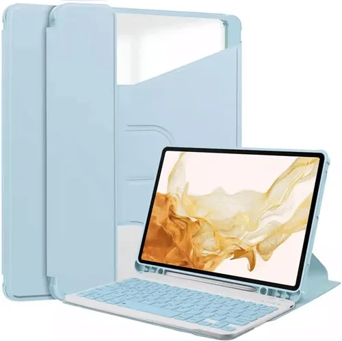 Vista 22 de kaidisen Funda con teclado giratorio 360° para Galaxy Tab S6 Lite de 10.4 pulgadas, soporte vertical, teclado magnético desmontable, funda Azul/claro