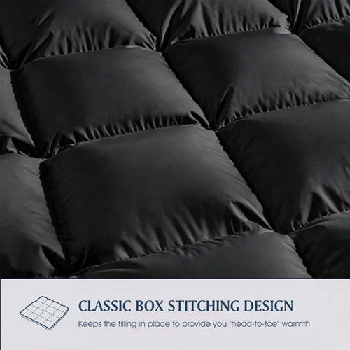 Vista 4 de Blue Ridge Home Fashions - Edredón sintético de microfibra para todas las estaciones, relleno de poliéster hipoalergénico, Algodón, Negro, King