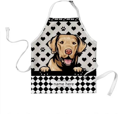 Vista 28 de Delantal lindo de lunares de perro personalizado Peeking Dog Boxer, Boxer-2