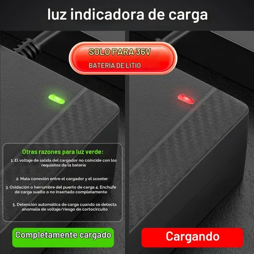 Vista 7 de Cargador de batería de litio de 36 V, certificado ETL de 42 V 2 A para scooter eléctrico, Hoverboard Ebike, compatible con Gotrax, Jetson, Ninebot