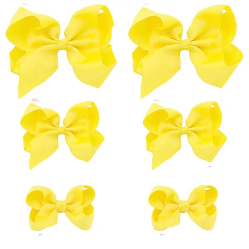 Vista 11 de Moños negros para niñas, 6 piezas de moños de cinta de grogrén hechos a mano con pinzas de cocodrilo, accesorios para el cabello para niñas
