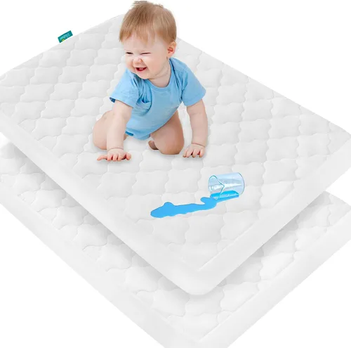 Vista 5 de Pack and Play - Protector de colchón ajustable impermeable para colchón de corral, compatible con Graco Pack n Play & Dream On Me & Pamo Babe, Negro