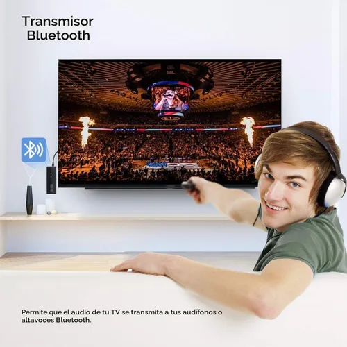 Vista 7 de Receptor transmisor Bluetooth 5.3 mejorado 3 en 1, adaptador de audio inalámbrico Isobel de 0.138 in para TV, PC, auriculares, sistema de sonidos