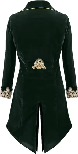 Vista 3 de VOREING Chaqueta pirata steampunk para hombre, gótico, príncipe victoriano, abrigo