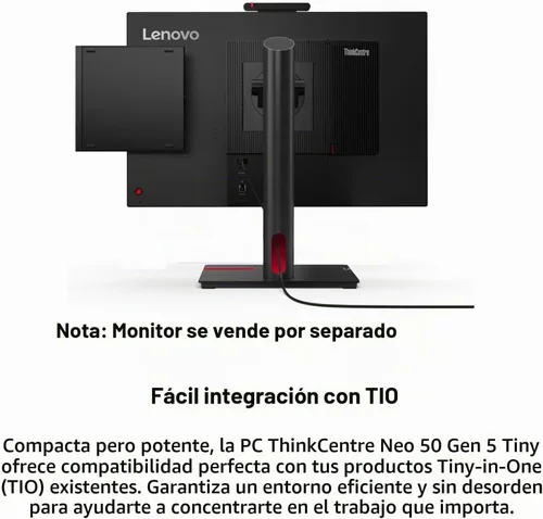 Vista 7 de Lenovo Mini PC ThinkCentre neo 50q Gen 5, Intel Core 5, 8 GB de RAM, SSD
