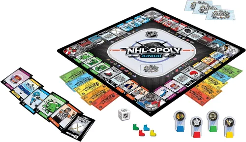 Vista 3 de MasterPieces Juego de mesa NHL Opoly Junior, para 2-4 jugadores, a partir de 6 años