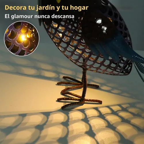 Vista 4 de MUMTOP Luces solares decorativas del búho del metal, prenda impermeable al