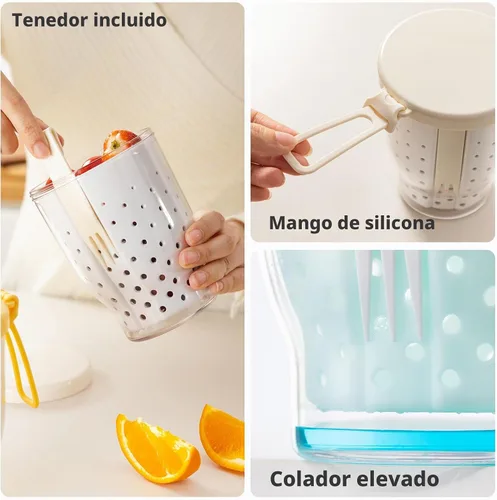 Vista 9 de Vasos de frutas de viaje de 25 onzas para automóvil, taza de almacenamiento de ensalada de frutas con tenedor y tapas, recipientes reutilizables a